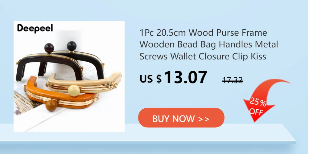 2Pcs Deepeel Solid Wood Bag Handle Women's Handbag Woven-Bag Wrist Ring Handles Purse Frame Handmade DIY Bags Accessories