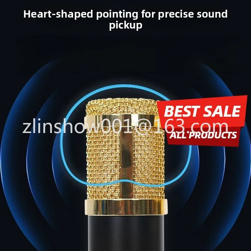 Condenser microphone Professional 5V desktop computer singing 48V sound card special wired microphone for live recording