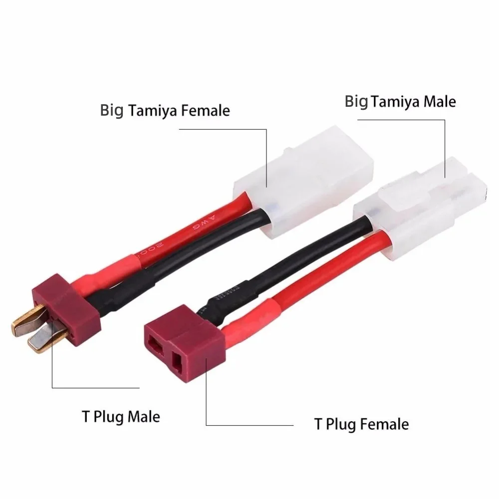 NEW Adapter Female/Male Deans T Plug XT60 to Tamiya Connector Conversion Cable 16AWG For RC Drone Car Boat Quadcopter Battery