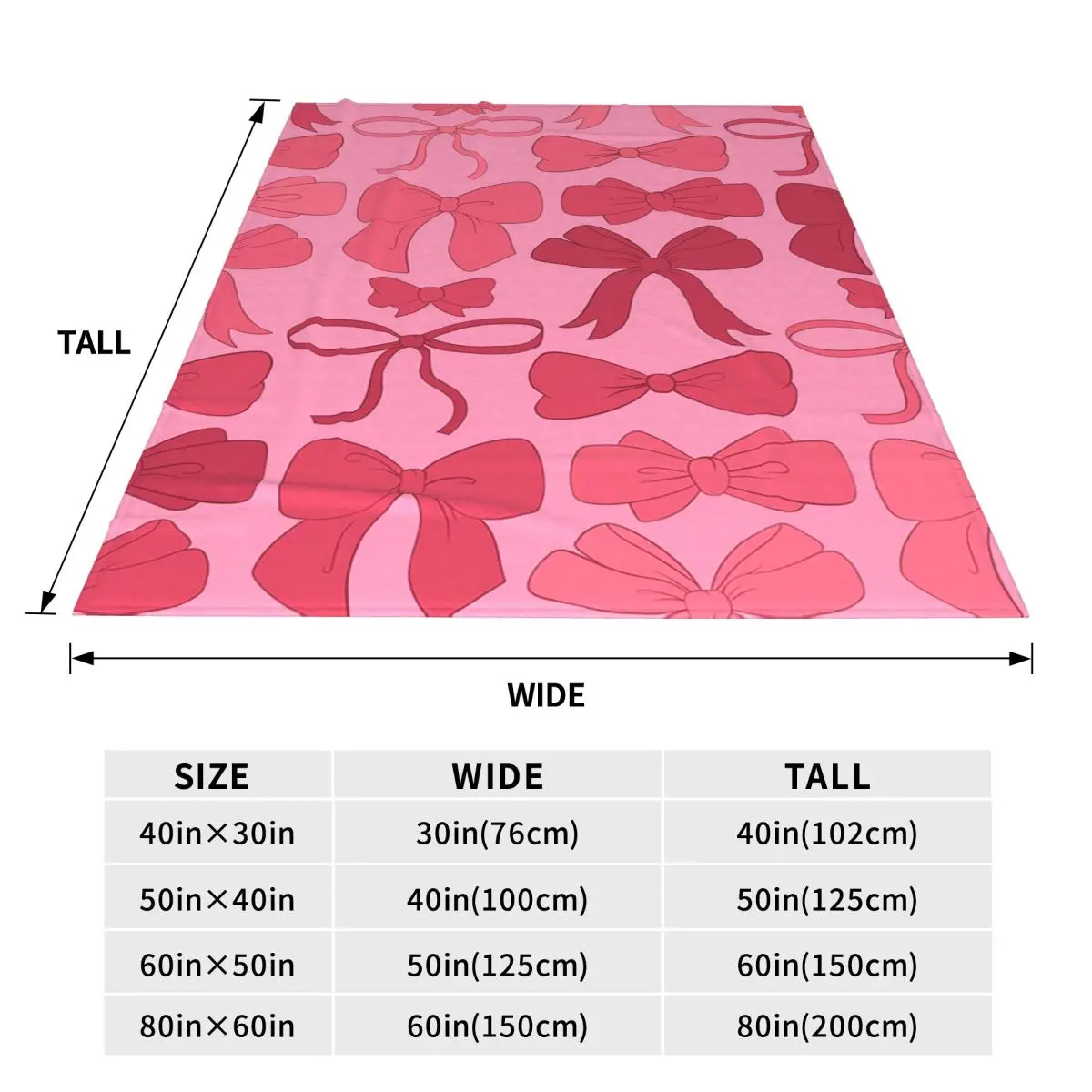 Various Pink Colorful Bow Tie Pattern Blanket Fleece Sofa Throw Blanket Multi-function for Couch Bedding Travel Throws Bedspread