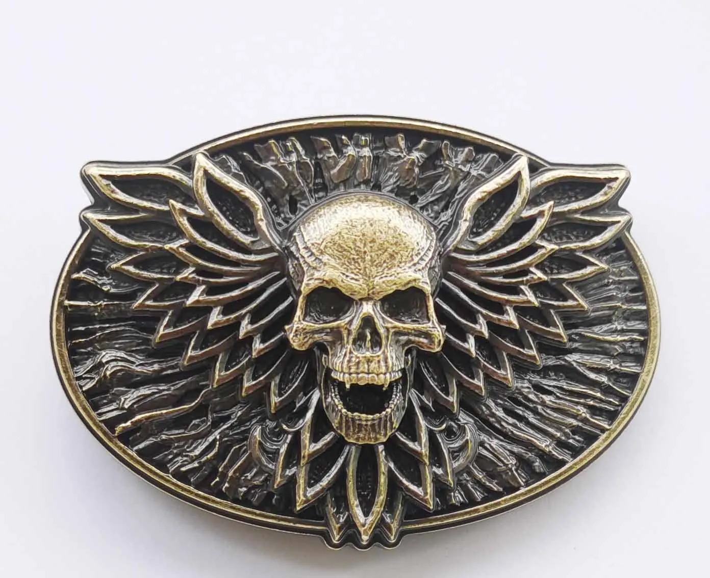 The Wings of Angle Skull Belt Buckle suitable for 4cm wideth belt with continous stock