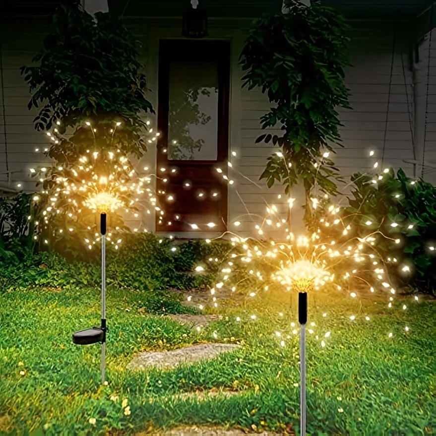 1pc LED Solar Garten Licht 8 Modus Solar Feuerwerk Licht im Freien wasserdichte Solar leuchten für Garten Terrasse Weg Party Hochzeit