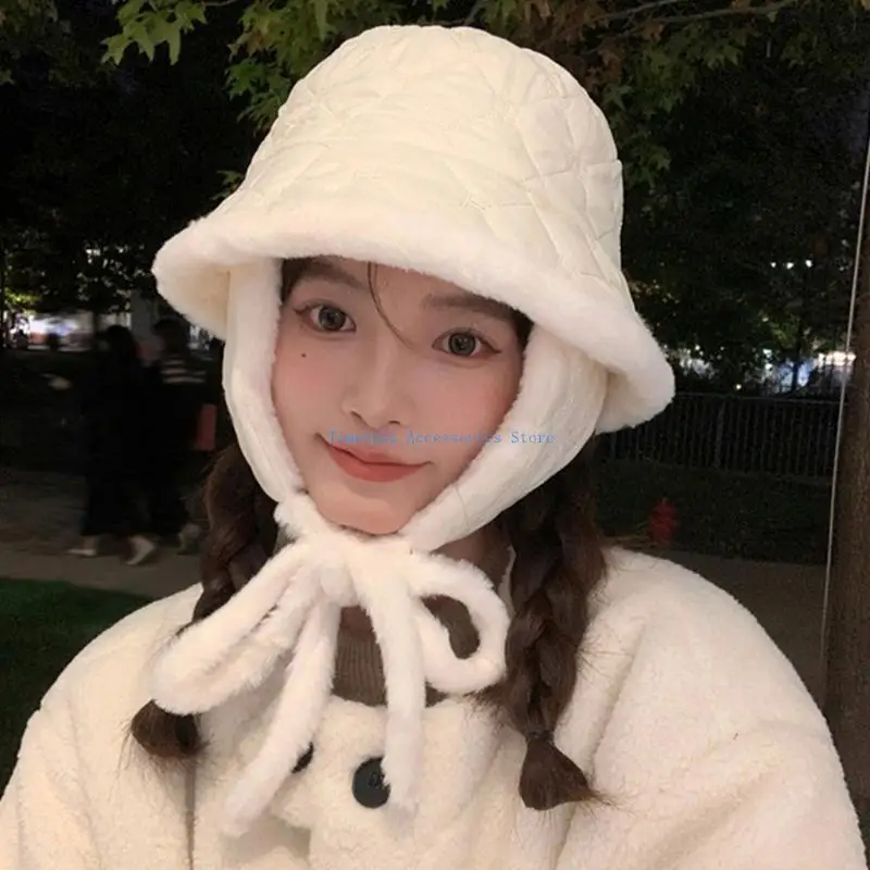 97QE يندبروف قبعة دلو قبعة دافئة للأذن قبعة الإناث النشاط في الهواء الطلق التزلج ركوب الدراجات #5