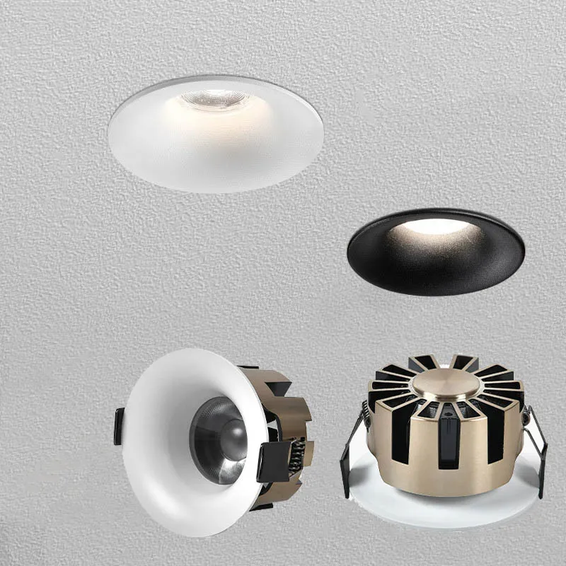 

Встроенные светодиодные потолочные светильники с регулируемой яркостью, глубокие антибликовые потолочные светильники, прожекторы, 5 Вт, 7 Вт, 10 Вт, 12 Вт переменного тока, 85-265 В, дугообразное внутреннее освещение