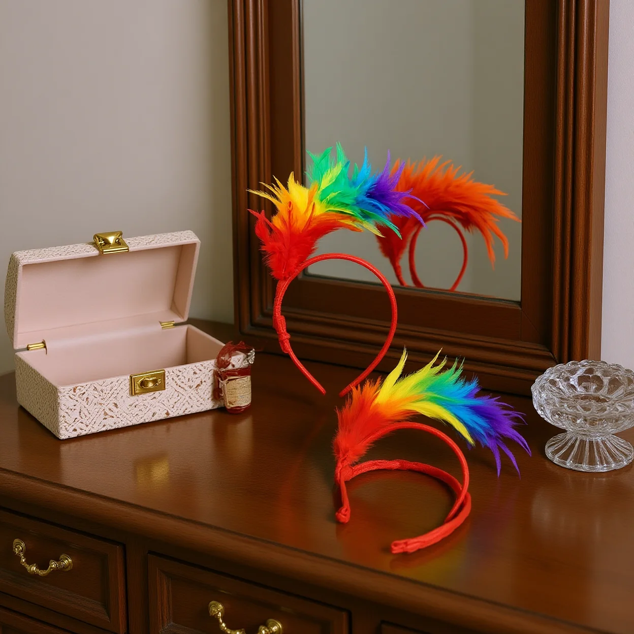 Holiday Party Headwear Stable Feather Headband Feather Hair Hoop Layered Costume Hair Hoop For Adult Dress Up Event Carnival