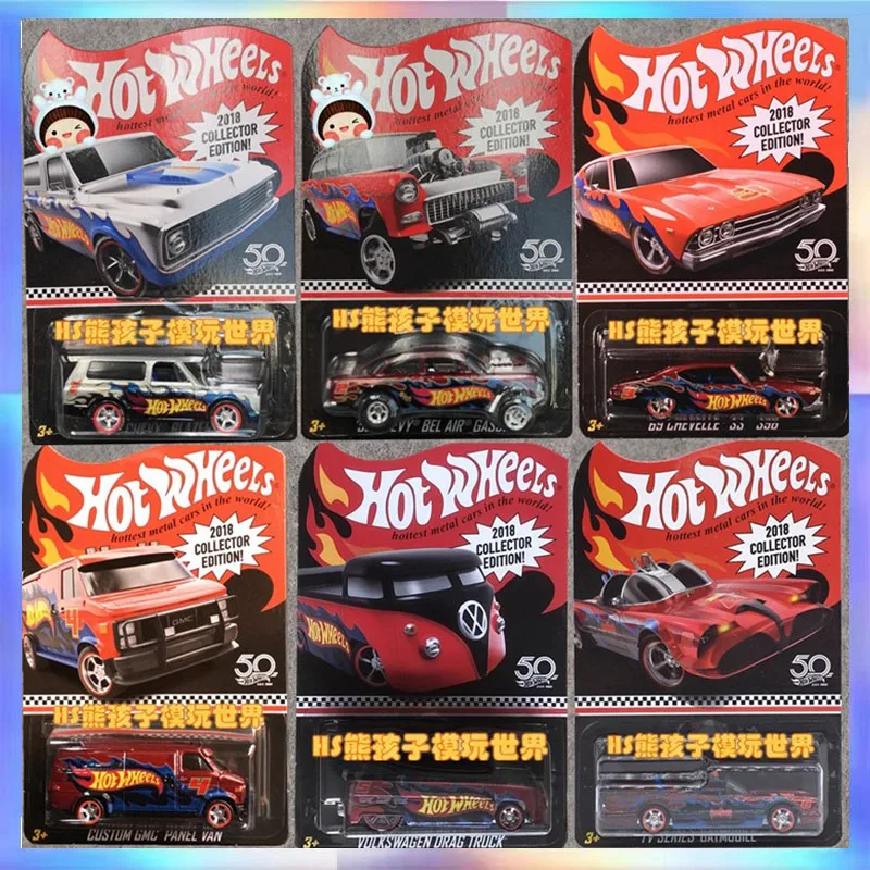 

1/64 Hot Wheels 2018 Collector Edition Red Line Car Model TV Series Batmobile Collectible Room Ornament Boy Birthday Toy Gift