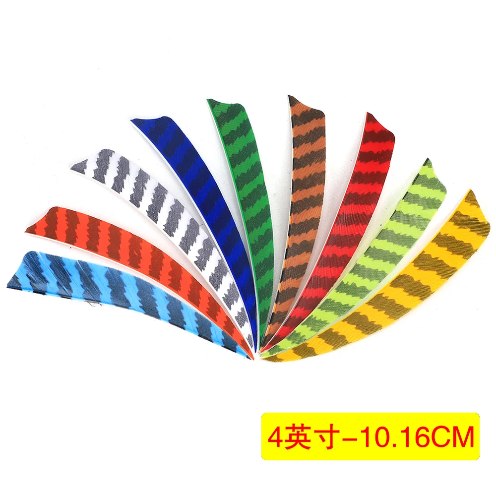 24Pcs 4inch 5Inch Shield Cut Arrow Feathers Striped Real Turkey Cut Feather Archery Accessories Fletching Feathers