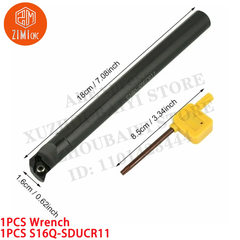 1PC S16Q-SDUCR11 선반 내부 선삭 공구 홀더 보링바 DCMT11의 경우 초경 인서트 금속 선반 CNC 기계 자르는 기계