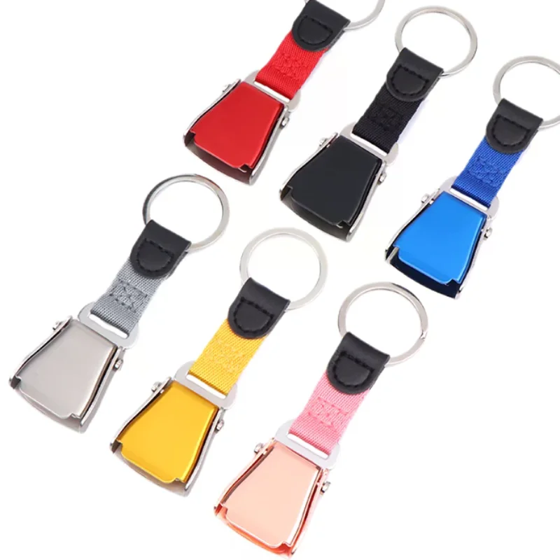 

1PC Mini Safety Seatbelt Plane Buckle Keychain Strap Key Chain For Flight Keyes Airplane Airline Small Aviation Gifts Seat Belt