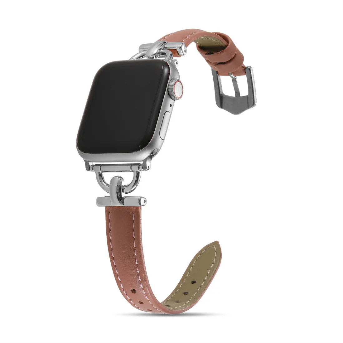 For Apple 56789 Generation Watch Wristband Apple Watch se Elegant Ladies Plain Leather Strap