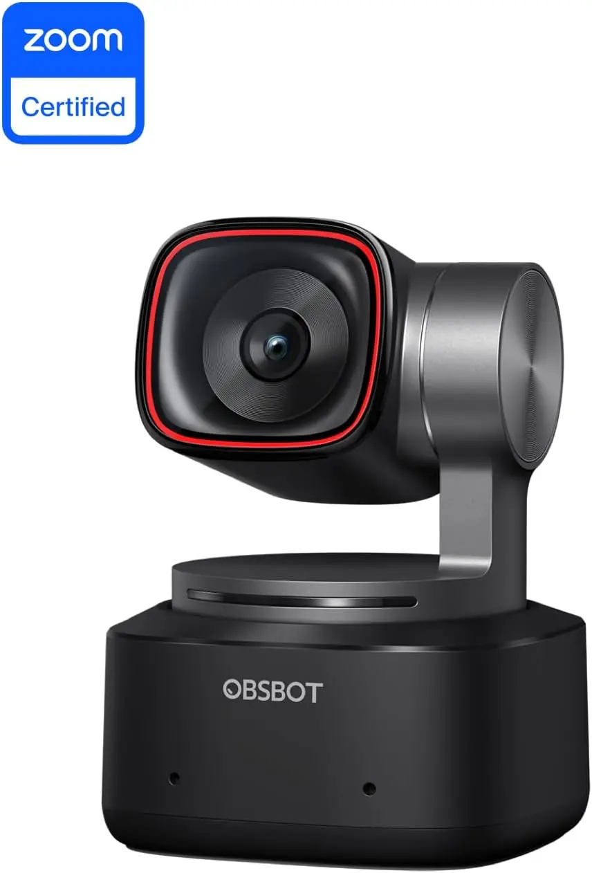 OBSBOT Tiny 2 Webcam 4K Voice Control PTZ, AI Tracking Multi-Mode & Auto Focus, Web Camera with 1/1.5