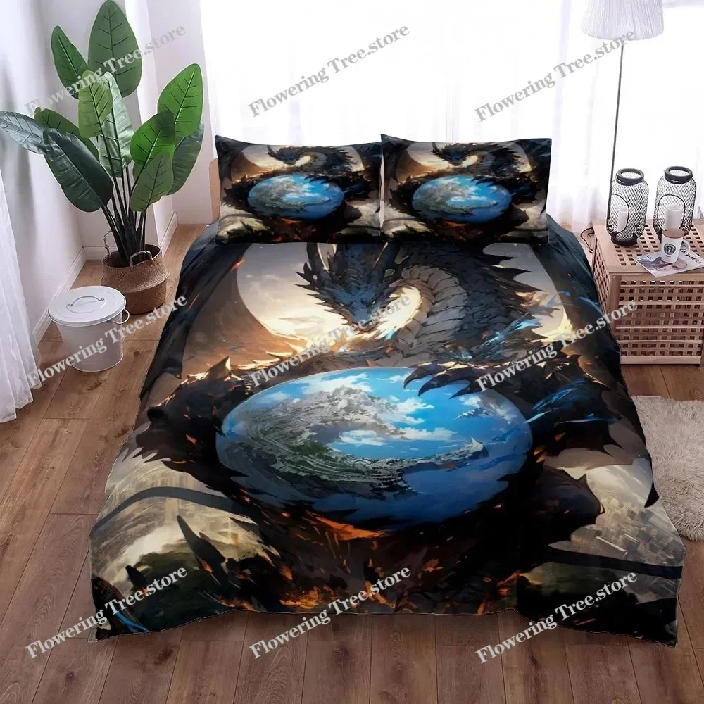 

Medieval Pastel Dragon Duvet Cover Set EU Single Double King US Twin Full Queen Size Bed Linen Set