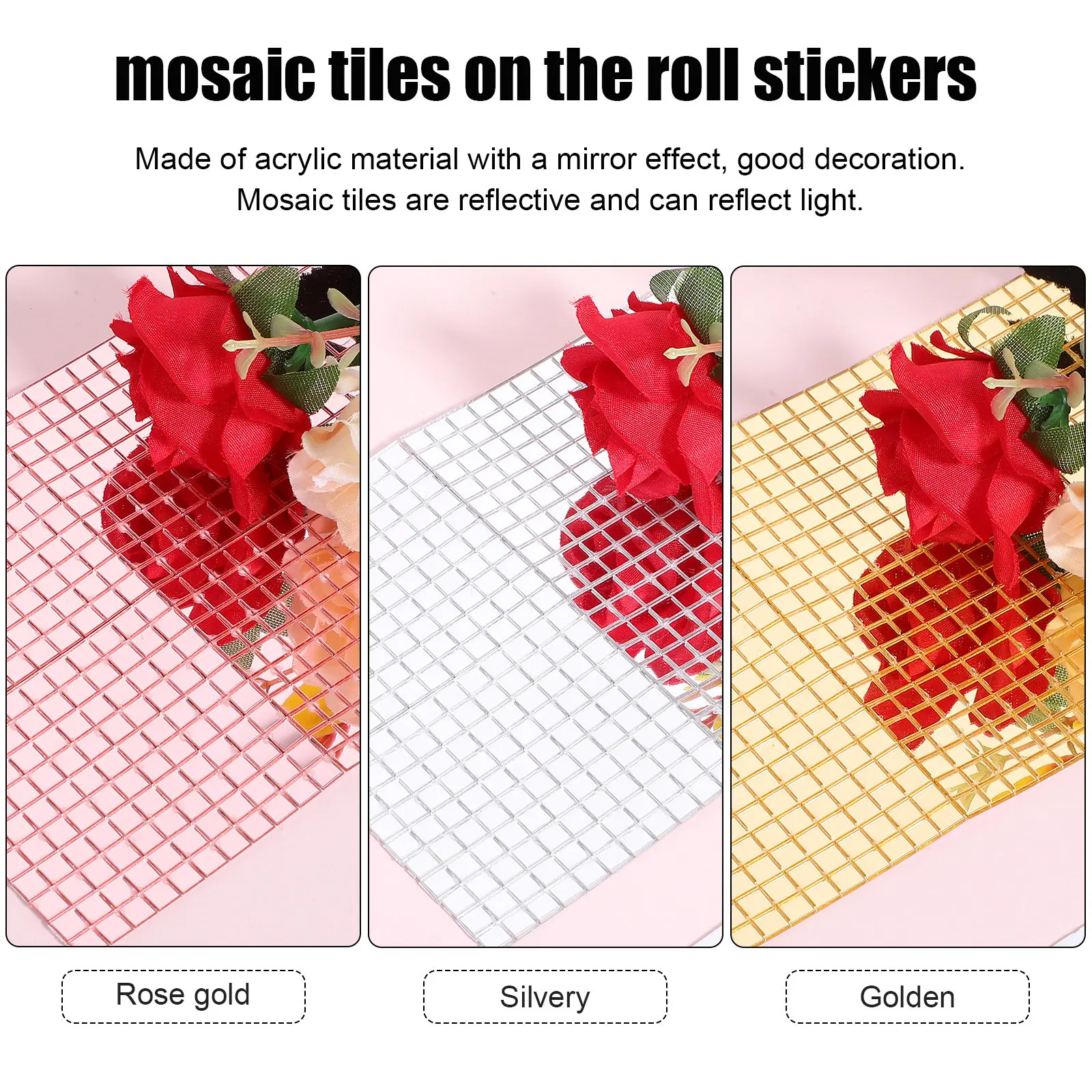 3Sheets Mirror Tiles Stickers - огляд і ціна Art Craft Mirror