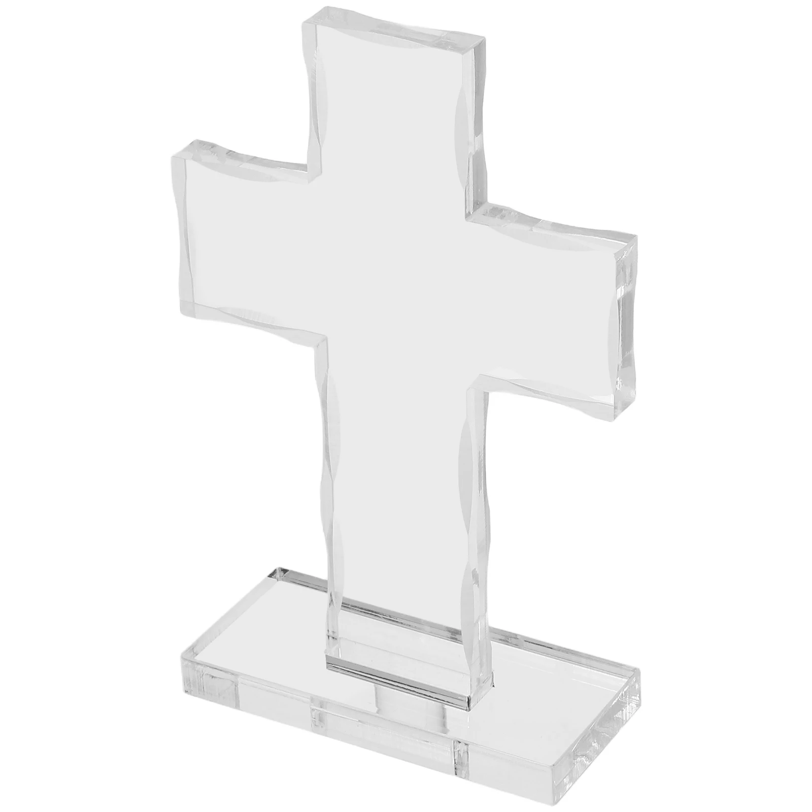 

1pcs Acrylic Standing Cross Transparent Minimalist Design For Home Church Wedding Decor Catholic Religious Tabletop Ornament