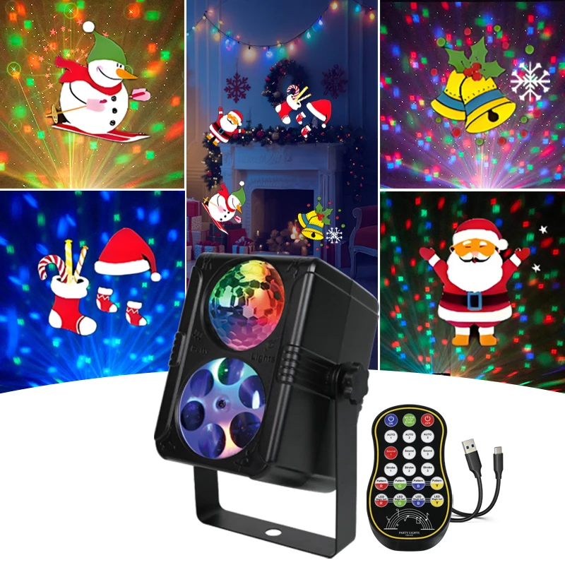 Wuzstar Pattern RGB LED Stage Light Sound Activated Plug In Powered Wall Mount Projector For Bar Live Concert Party