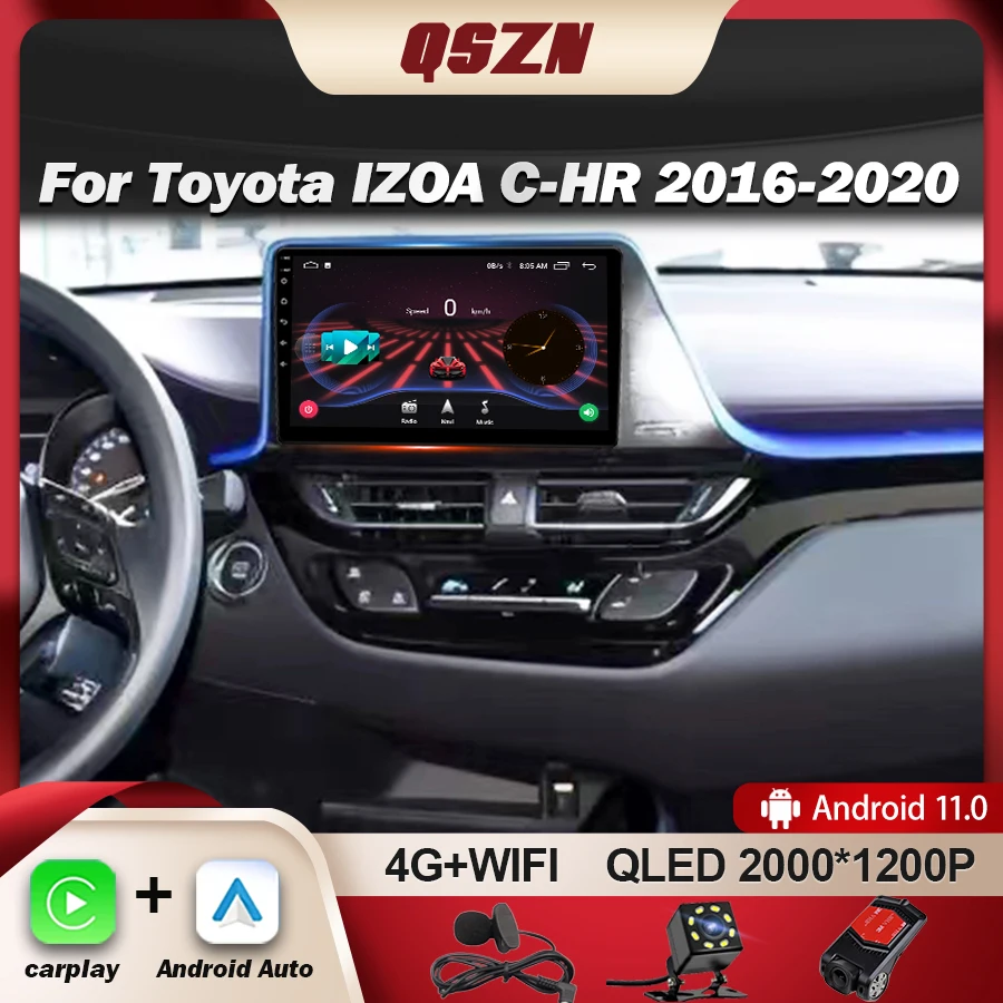 

QSZN For TOYOTA IZOA/C-HR CHR 2016-2020 Navigation Carplay Radio Multimedia Video Car Radio Android 13 Stereo Auto Radio