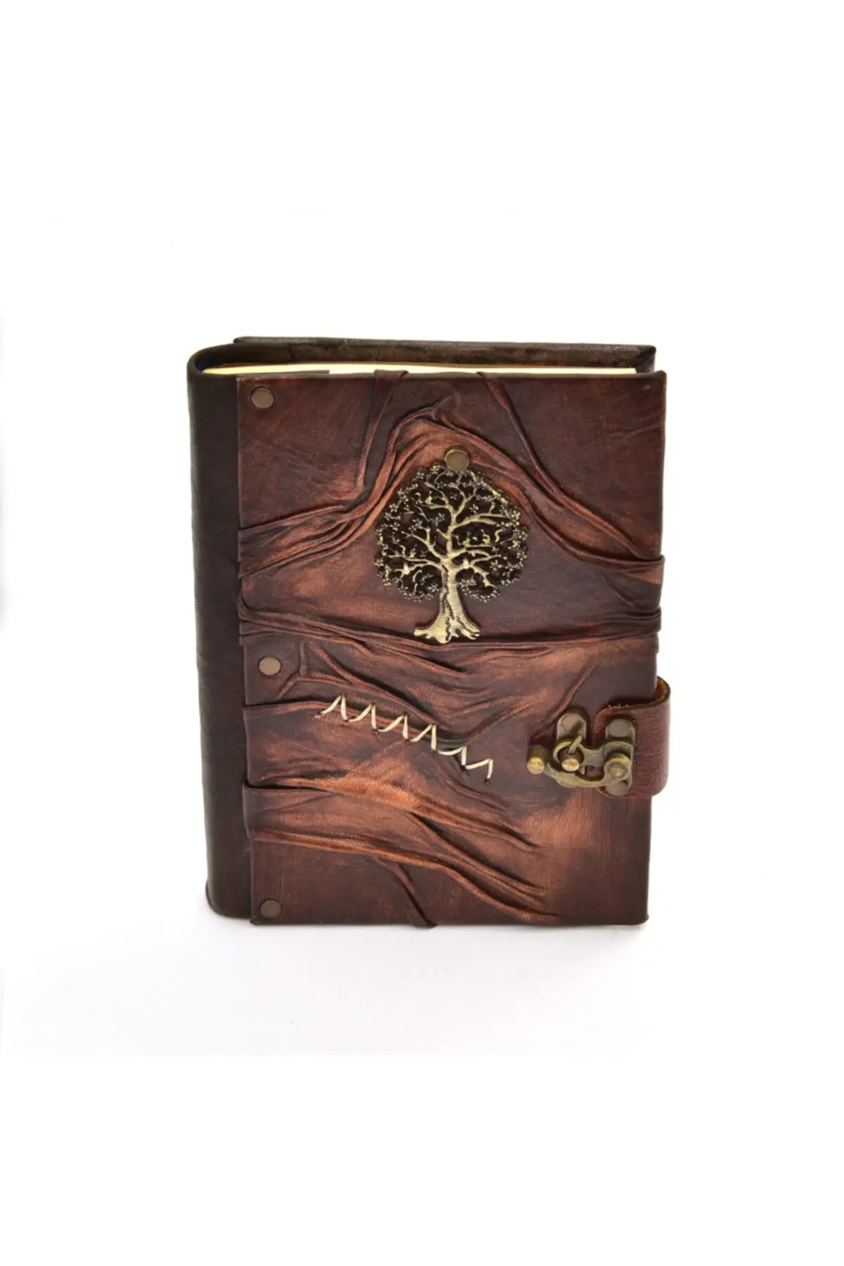 

Uras Genuine Leather Şamua Paper Handmade Gift Moment Diary Notebook Life Tree Brown Sketchbook Handmade Book