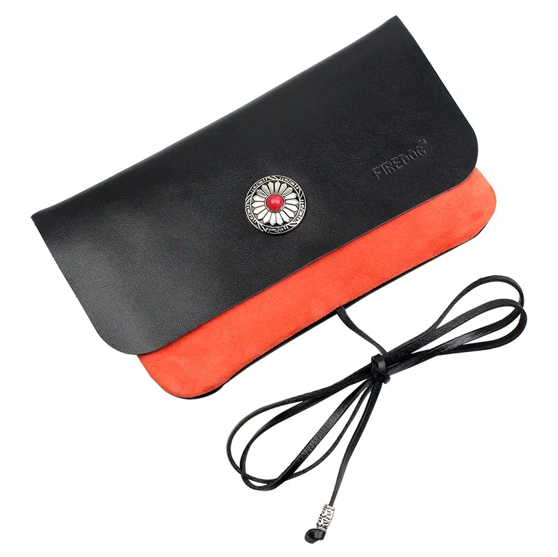 Portable Sheepskin Bag Leather Pipe Tobacco Storage Bag For Knife Case Protection Shell Zipp Lighter Storage Bag