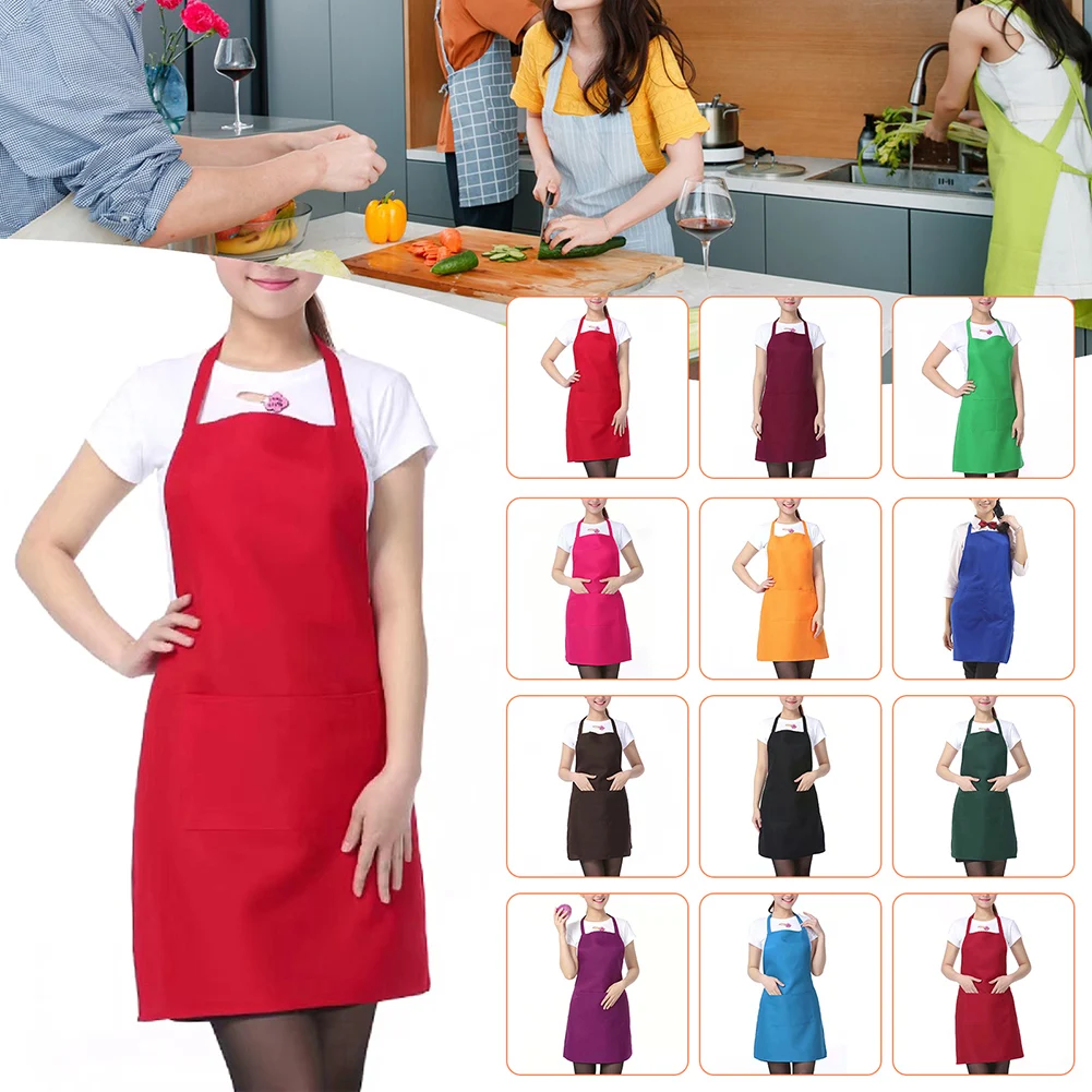 Pure-Color Waterproof Apron Stylish Anti-Foulings Washable Oil-Proof Apron For Cleaning Barbecue Baking Home Kitchen Accessories