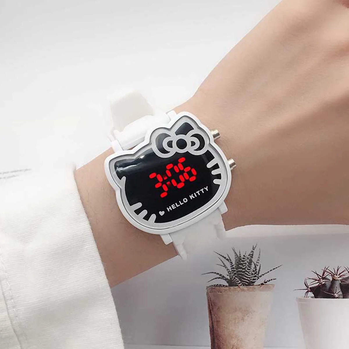 น่ารักการ์ตูนดิจิตอลนาฬิกาเด็กนักเรียนชั้นประถมศึกษาหญิง LED นาฬิกาข้อมืออิเล็กทรอนิกส์แฟชั่นนาฬิกาเด็กนาฬิกาของขวัญ