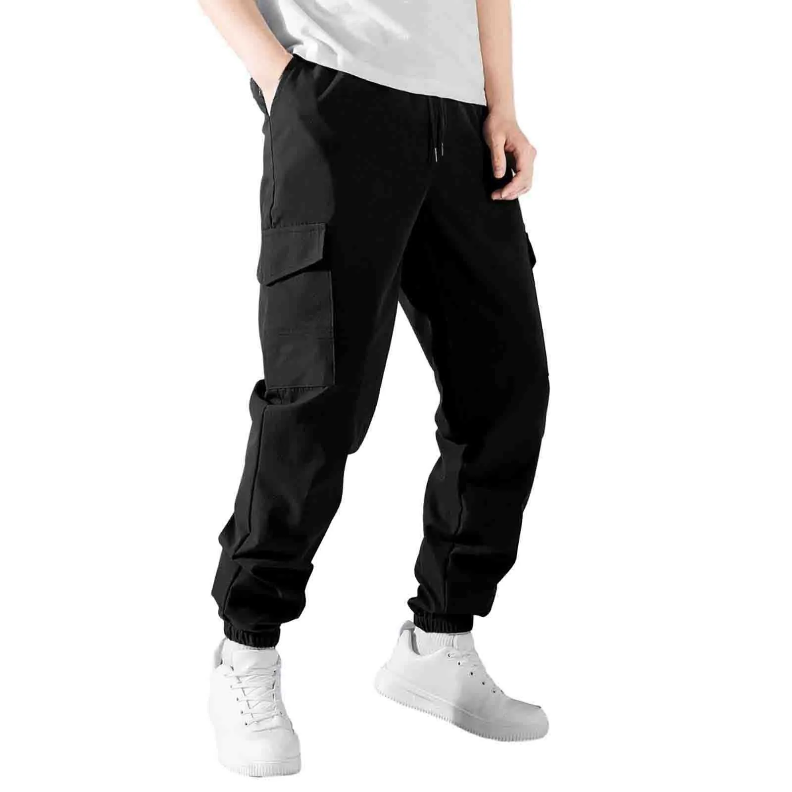 

Men'S Workwear Pants With Multiple Pockets Fitting Classic Causal Fashion Outdoor Simple Solid All-Match Cargo Trousers