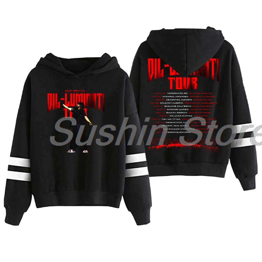 

Diljit Dosanjh Mystic Hoodie Dil-Luminati Tour 2024 Pocketless Parallel Bars Sleeve Streetwear Women Men Hooded Sweatshirt