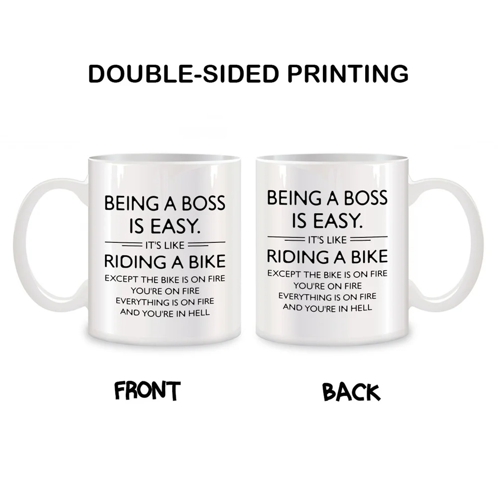 Being A Boss is Easy Mugs For Best Gifts for Boss Women Men Birthday Gifts Novelty Coffee Ceramic Tea Cups White 11 oz