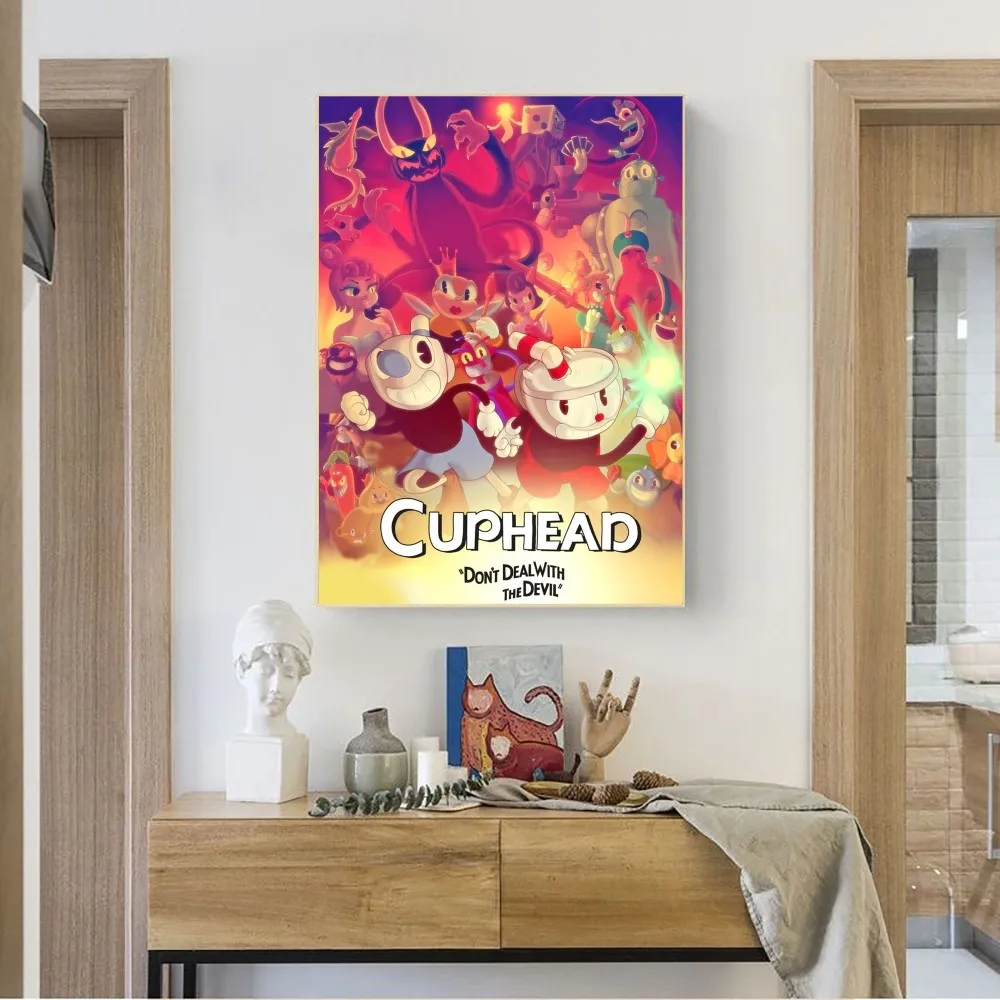 Cuphead Game Art Poster No Framed Poster Kraft Club Bar Paper Vintage Poster Wall Art Painting Bedroom Study Stickers