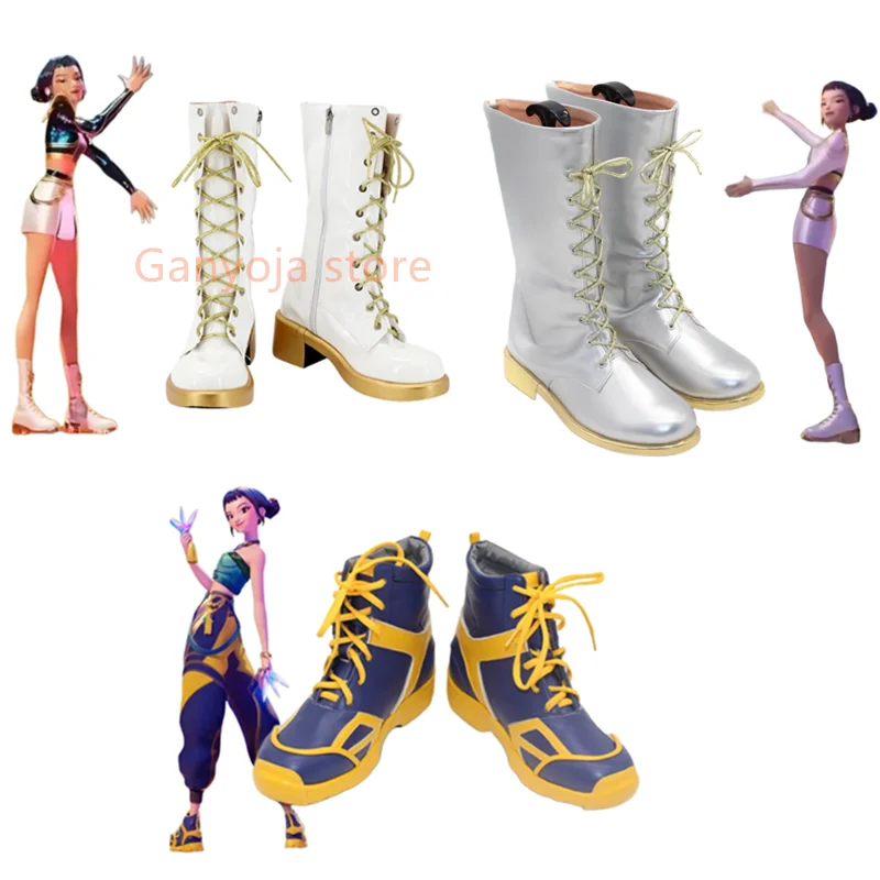 KPop Demon Hunters Zoey Cosplay Schuhe Stiefel Anime Karneval Party Halloween Kinder Erwachsene Jungen Mädchen Stiefel