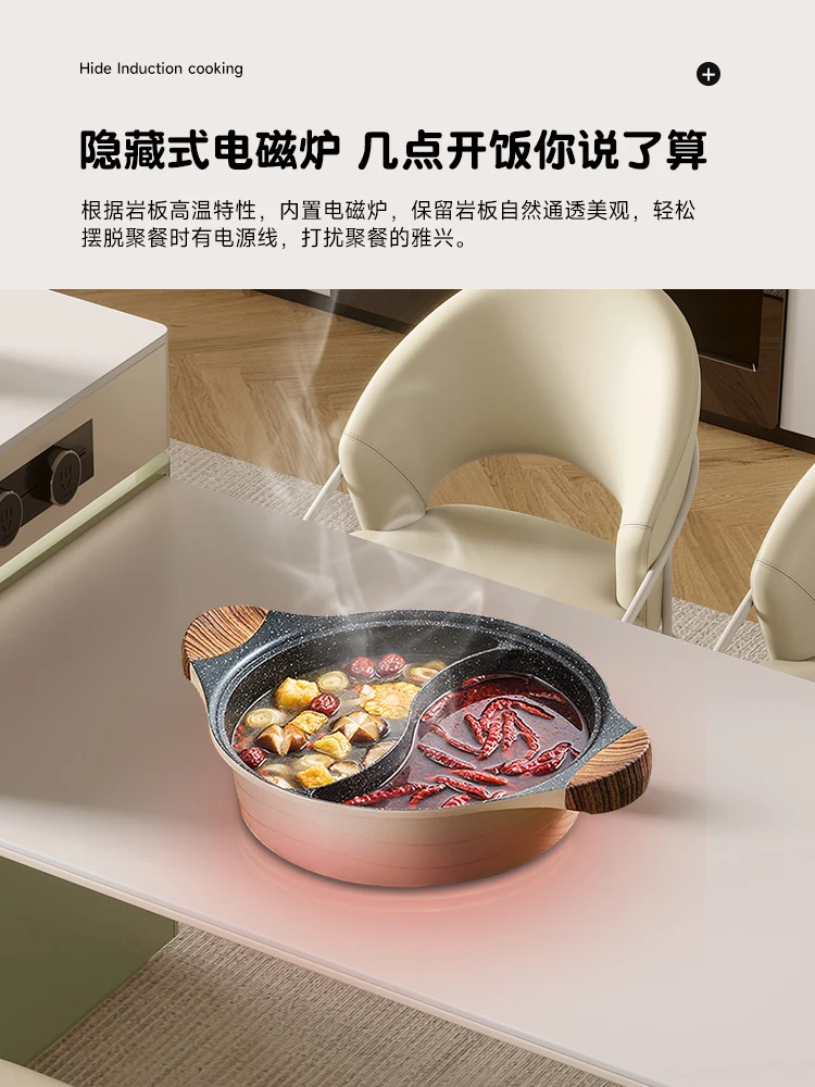 Matcha Green Rock Island Tisch integrierter Tisch