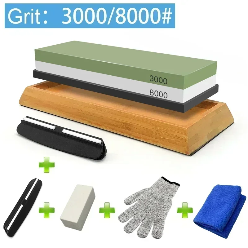 1-7 stuks slijpsteen messenslijper Grit240-8000 #   Whetstone Professionele slijpsteenset Houten basis Hoekgeleider Polijstset