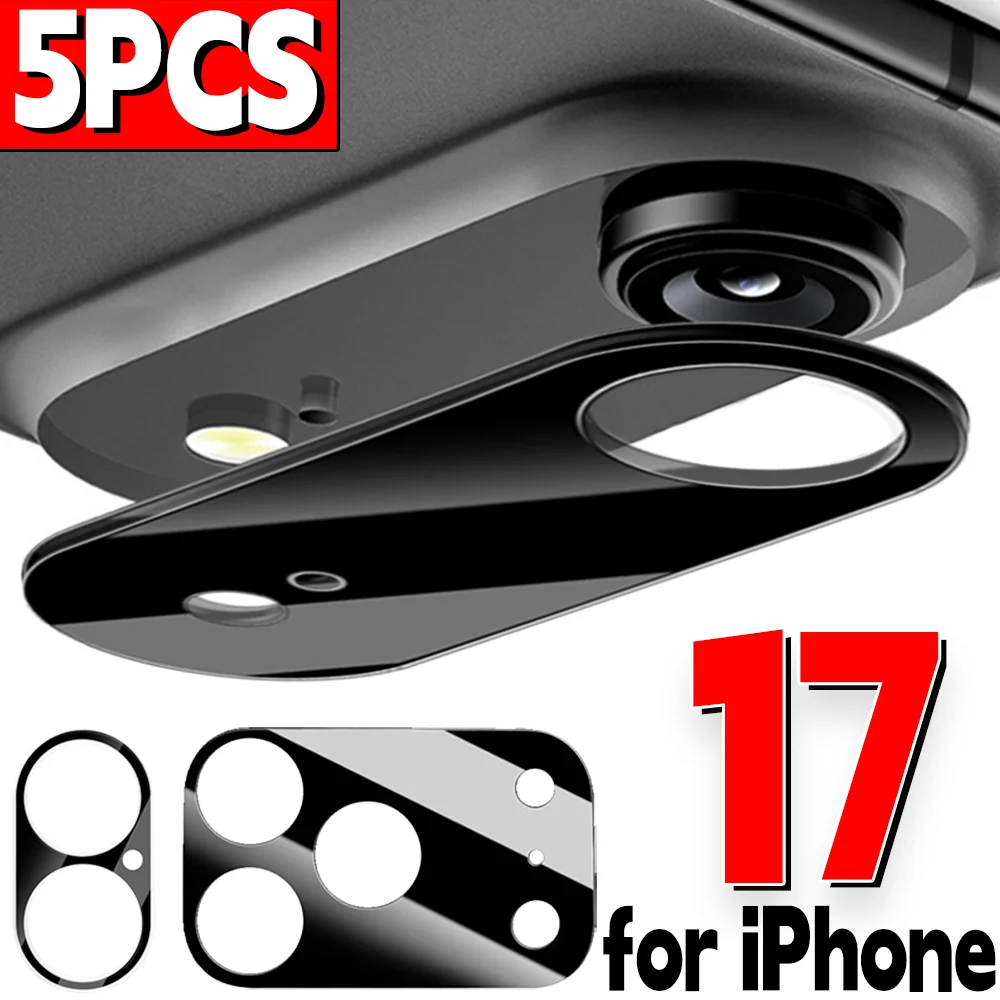5–1 Stück schwarzes gehärtetes Glas für iPhone 17 Pro Max 17 Air hintere Objektivabdeckung für iPhone 17Pro 17air 17promax Telefonobjektivschutz