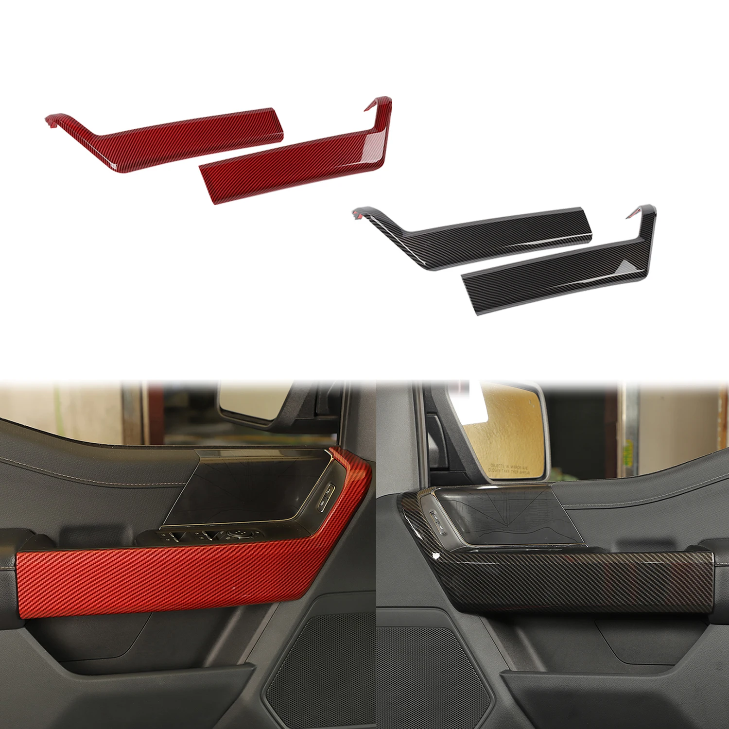 

Auto Front Inner Door Handle Decoration Cover Trim for Ford F150 2021-2023 Car Interior Accessories Protective Kits Stickers ABS