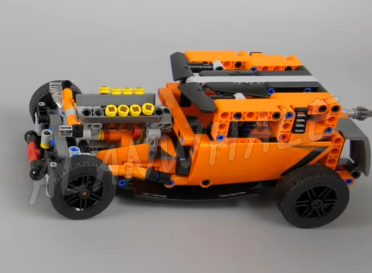 579 peças 2 em 1 técnico zr1 laranja super carro de corrida asa traseira v8 motor hot rod 11299 bloco de construção brinquedo compatível com modelo