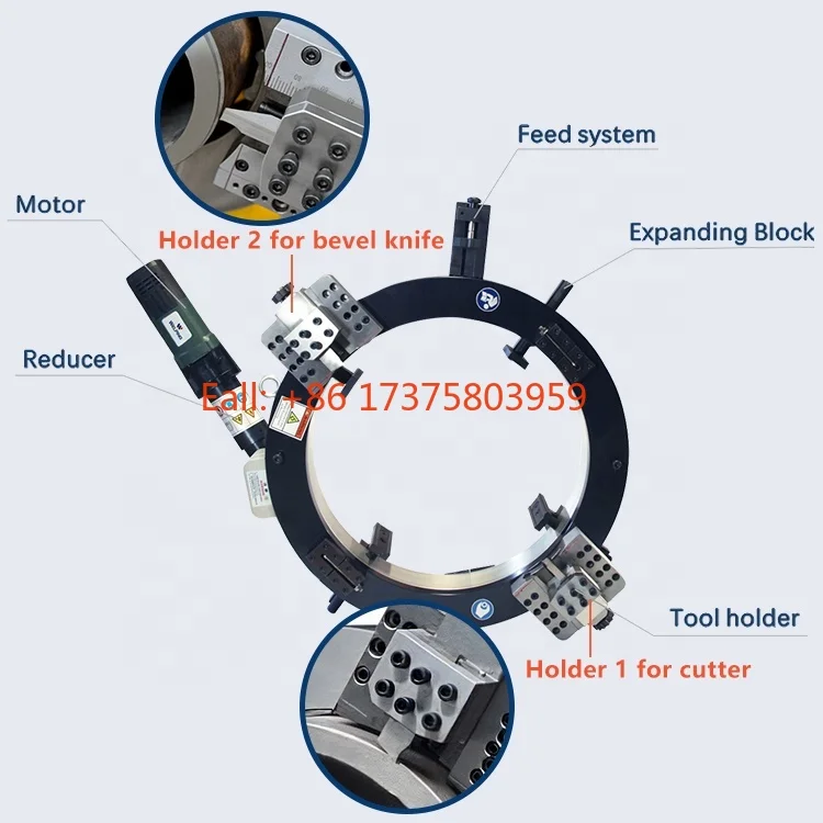 TOP -168 OD Mounted Out Diameter 50-168mm PNEUMATIC Pipe Cold Cutting Beveling Machine