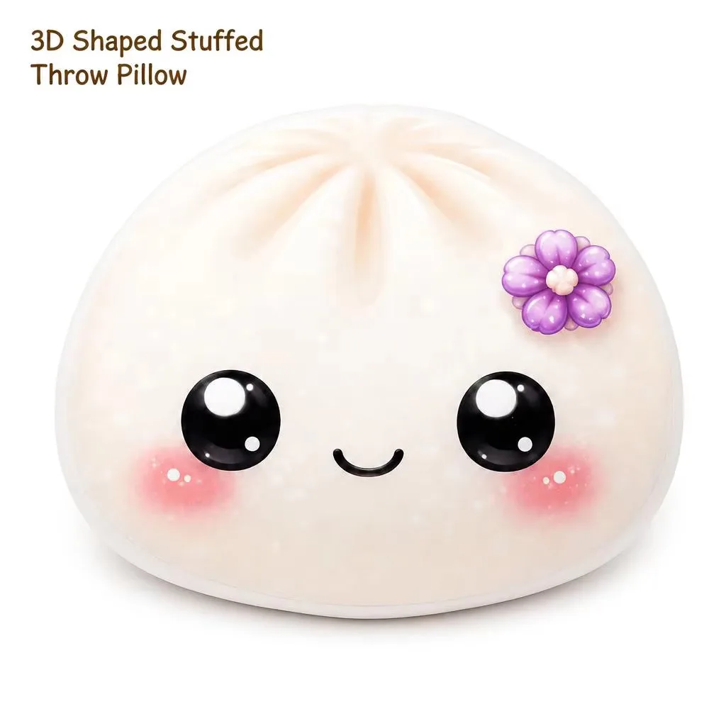 Dumpling Bao Kawaii Blumenförmiges Kissen Unregelmäßiges Stoffkissen Wohndekor Geschenk Schlafzimmer Sofa Dekorativ