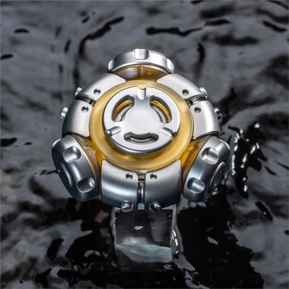 SHIHEN Studio Fission Ring Fidget Spinner Titanium Gyro Ratchet Fidget Ring Spinner Fidget Toy For Adults Anxiety Relief Gadgets