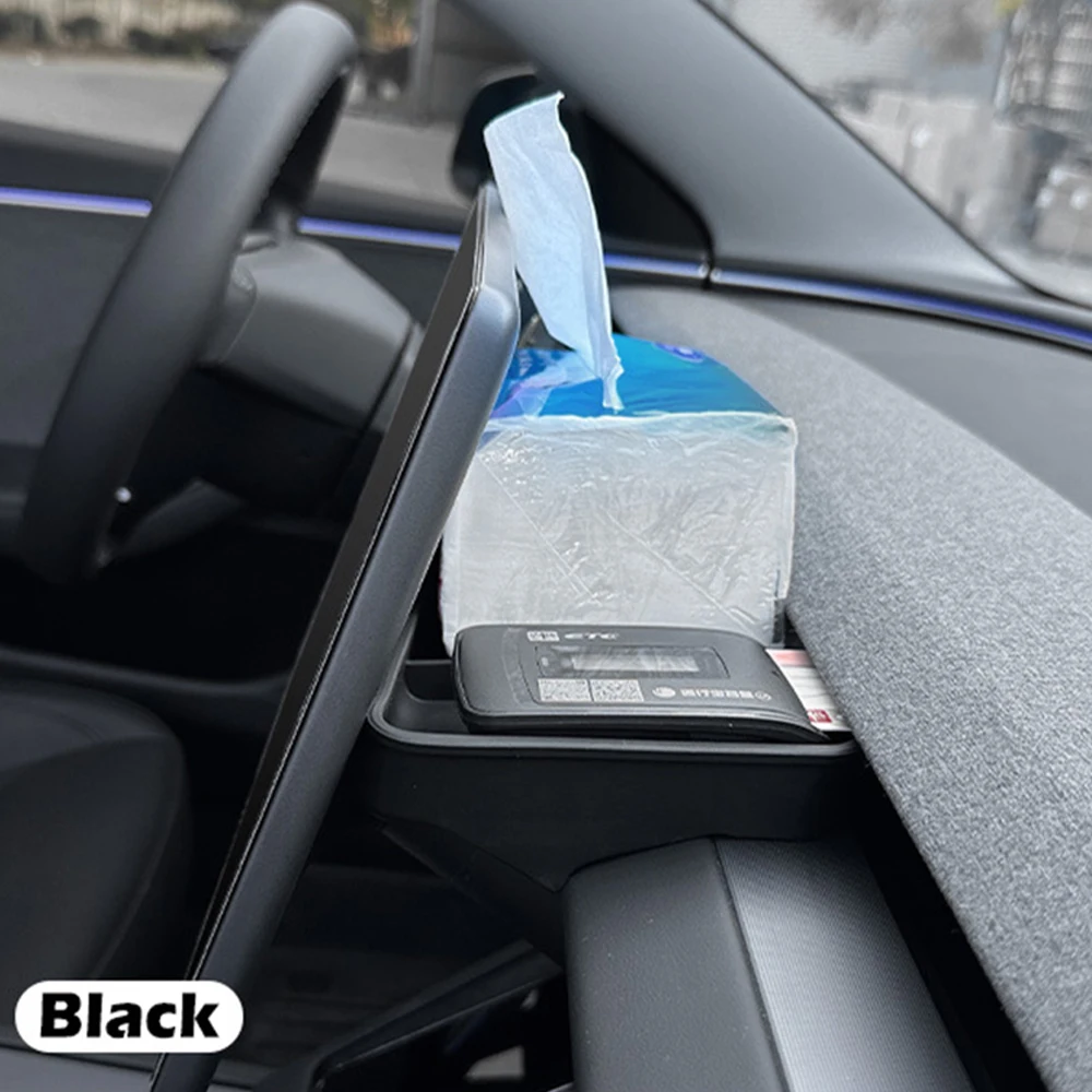 For Tesla Model 3 Highland 2024 Silicone Dashboard Storage Tray Instrument Panel Tissue Box Center Console Screen Rear Organizer