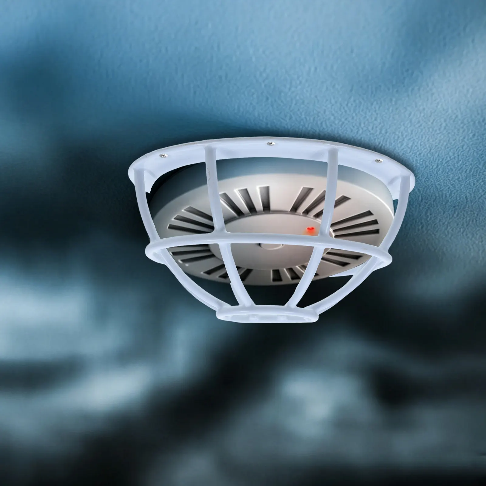 Smoke Sensor Protective Cover Round Metal Anti-Theft Impact Resistant Heating Safety Cover for Fire Alarm Sensor Bracket Ceiling