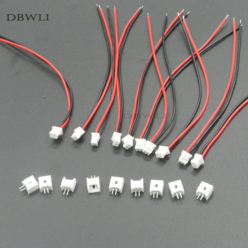 10 PCS Mini Micro żeńskie JST 1.25 1.25mm 2-Pin 2PIN /3/4/5/6P Wtyczka złącza pinowego z przewodami 80mm 100mm 150mm 200mm Kable