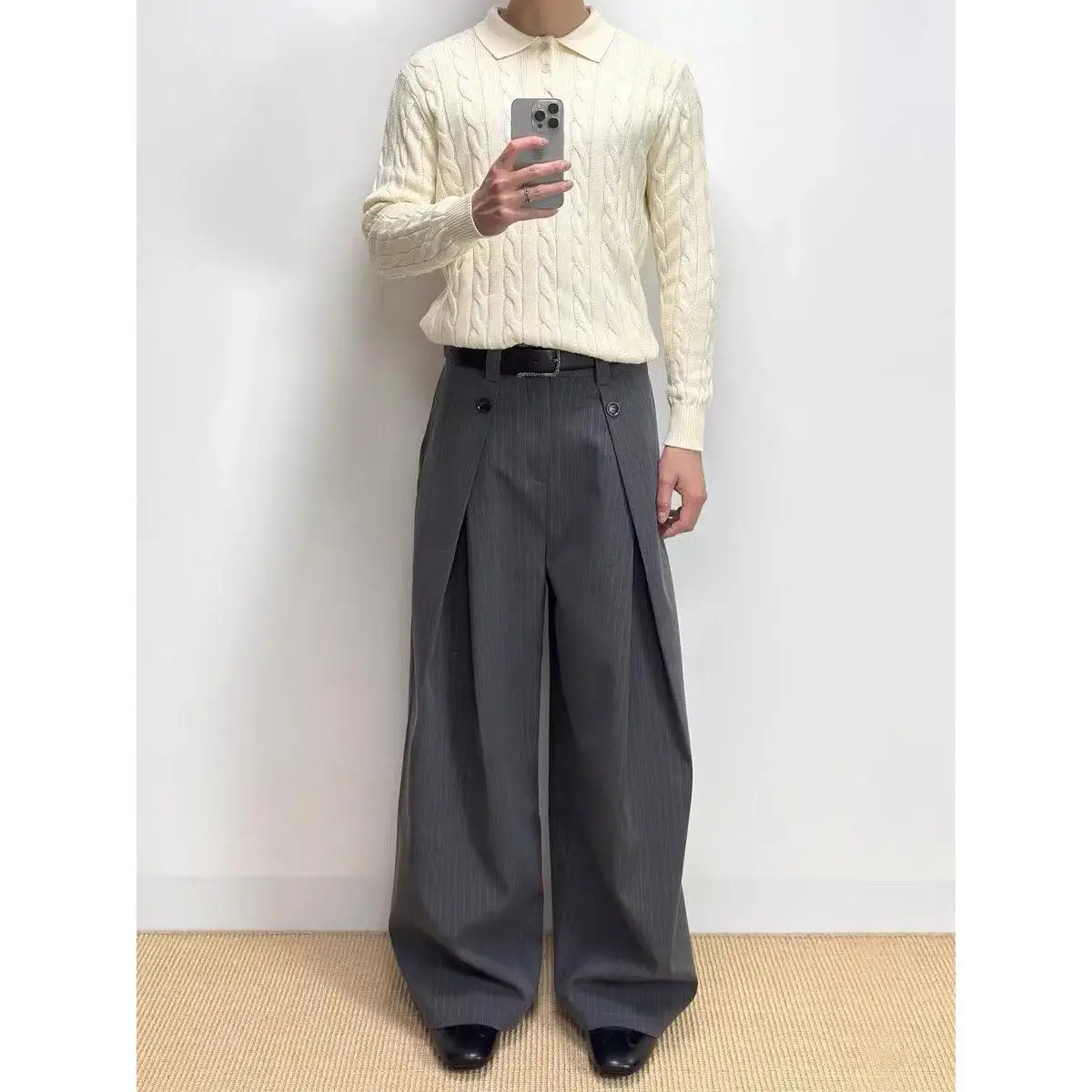 

Fall Winter V-Ne Knitted Cardigan Men's Color Casual Sle Loose Fit Long Sve Hooded Jaet Polyester Fiber