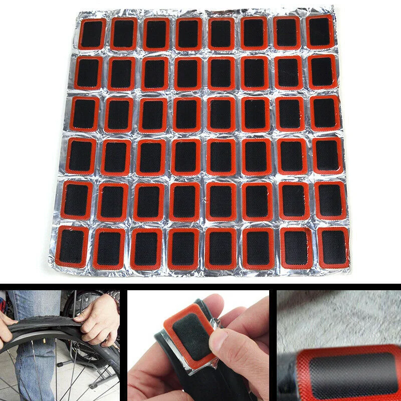 48Pcs Car Tire Patch Round Square Rubber Patch Piece for Rafts Motorcycle Bicycle Bike Tire Tube Puncture Repair Tools 25/35mm