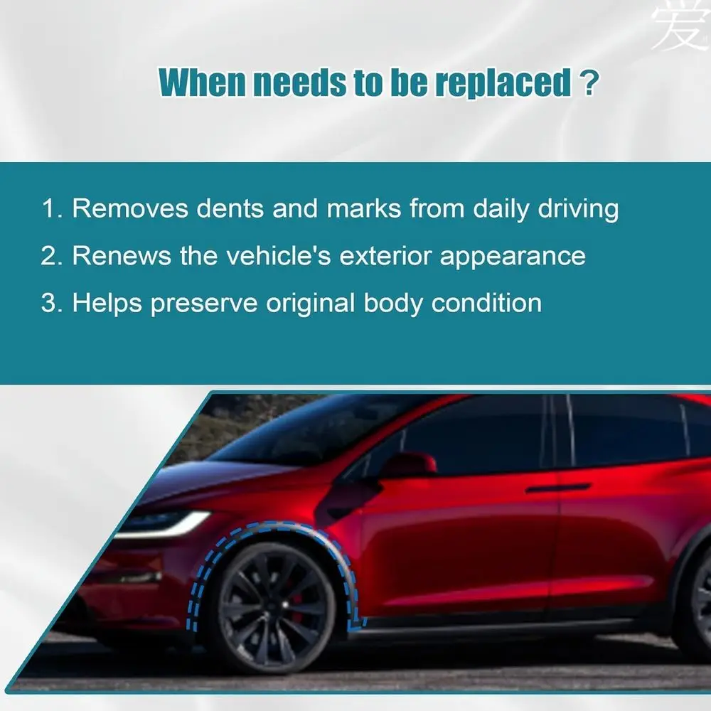 Black Left Front Fender Flare Arch Trim Compatible with Tesla Model X 2023 2024