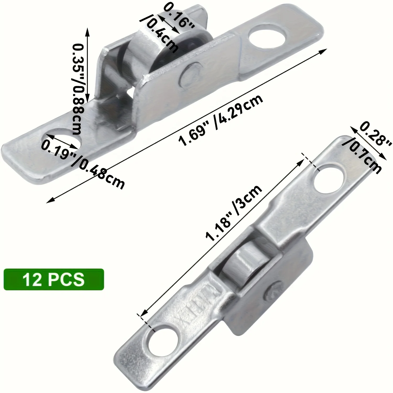 12Pcs Sliding Door Rollers Durable Metal Pulley Wheel for Cabinet Barn Kitchen Bathroom Replacement