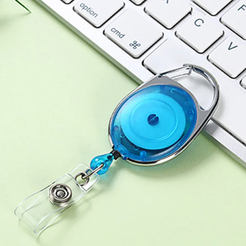 Retractable Badge Holder,10Pcs Vertical Style Clear Id Card Holders Badge Reel Clips In 10 Colors