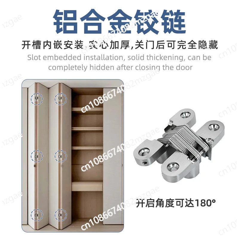 รางแขวนประตูบานเลื่อนแบบพับได้ รางเลื่อนประตูแบบเงียบ ใช้ได้กับประตูบานเลื่อนทั่วไป ล้อแขวนแบบเงียบ รางเลื่อนประตูบานพับ