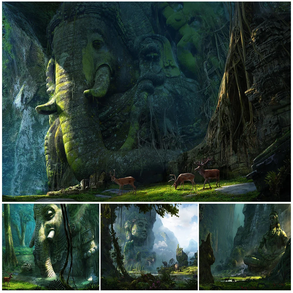 

Indian Religion Ganesha Buddhism Buddha Statue Wall Pictures For Living Room Nordic Poster Wall Art Canvas Painting Unframed