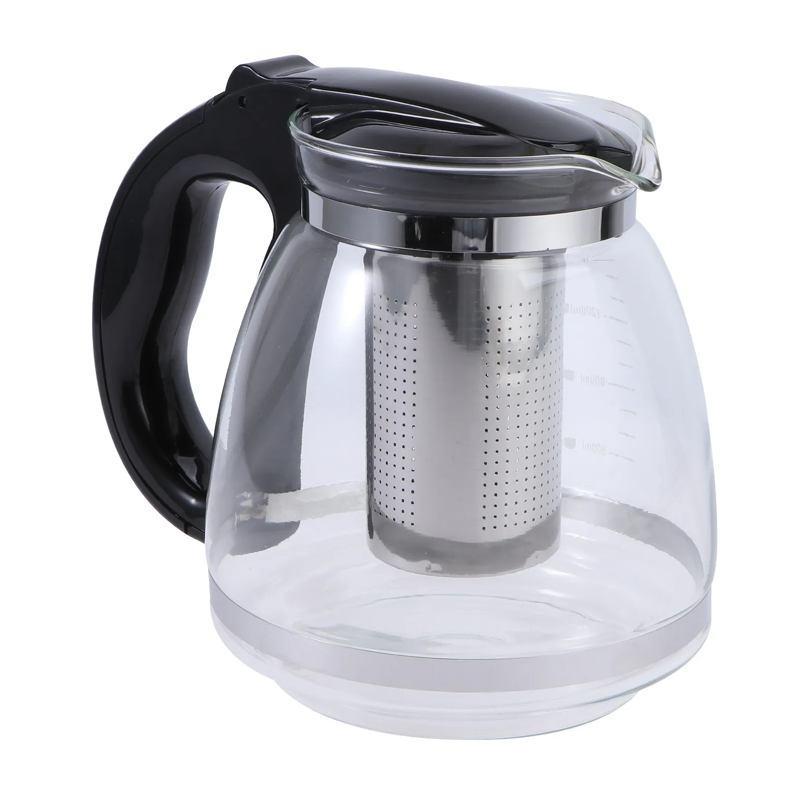 1Pcs Tea Pot 1500Ml Stainless Steel Heat Resistant Glass Filter Lid Air Vent Non Hot Handle Anti Slip Base Home Office Outdoor