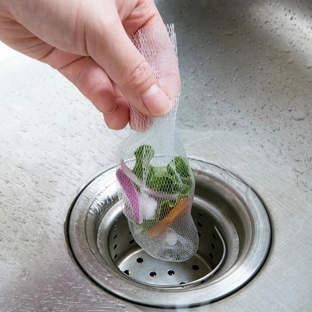 

100 Pcs Kitchen Sink Filter Bags Disposable Drain Nets Garbage Anti Clogging Strainer White Sewer Pool Tiny Food Residue