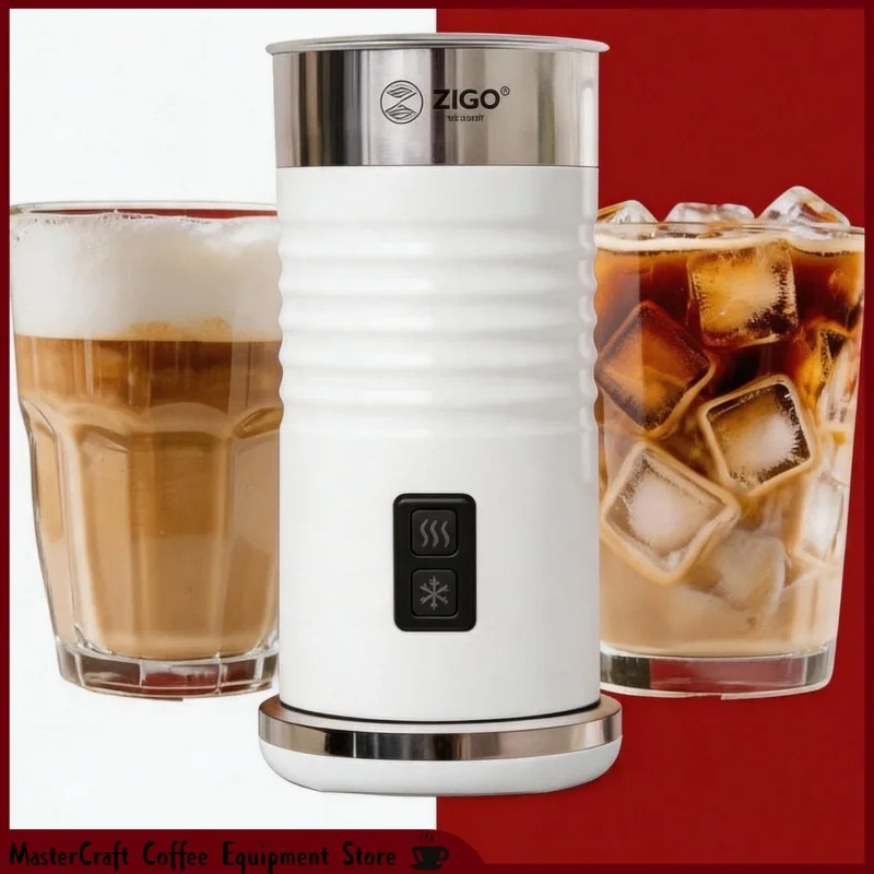 In Stoc Automatic Electric Milk Frother Hot And Cold Heated Milk Foamer Stainless Steel For Coffee Latte Art Commercial Home